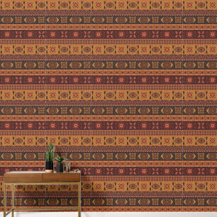 Papel Pintado Patrón ornamental tribal de la etnia terracota mod
