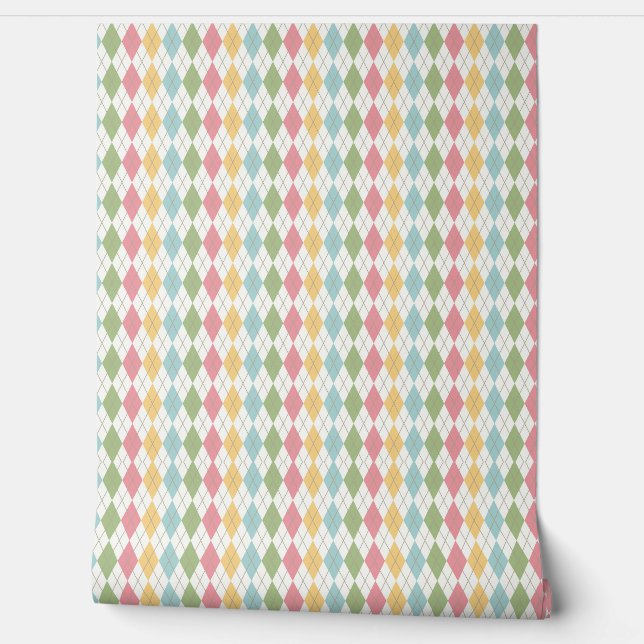 Papel Pintado Patrón Pastel Argyle (Desenrollar)