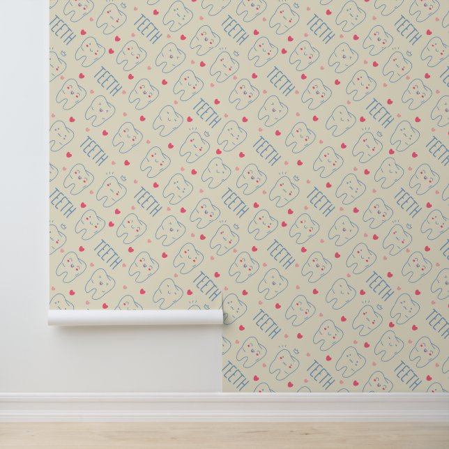 Papel Pintado Patrón Pastel Happy Teeth (Solicitud)