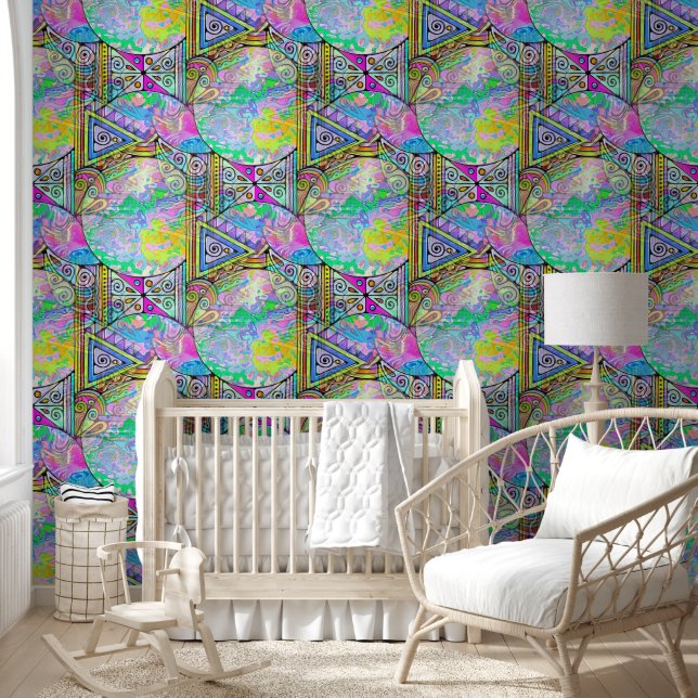 Papel Pintado Patrón Pintado A Mano Y Digitalmente Art 56 (Niños)