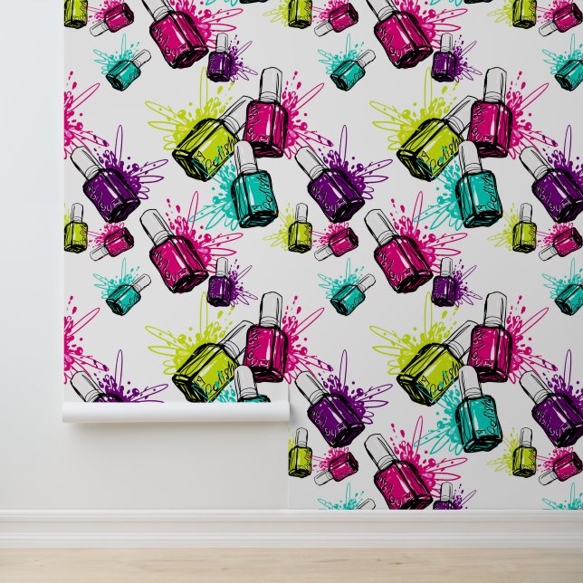 Papel Pintado Patrón polaco Neon Nail (Solicitud)