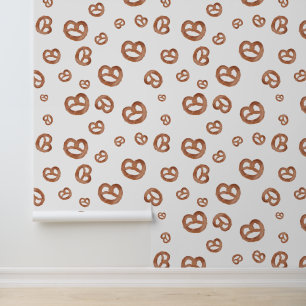 Papel Pintado Patrón Pretzel de color de agua suave salado