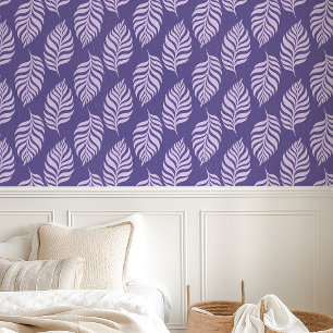 Papel Pintado Patrón púrpura de hojas tropicales