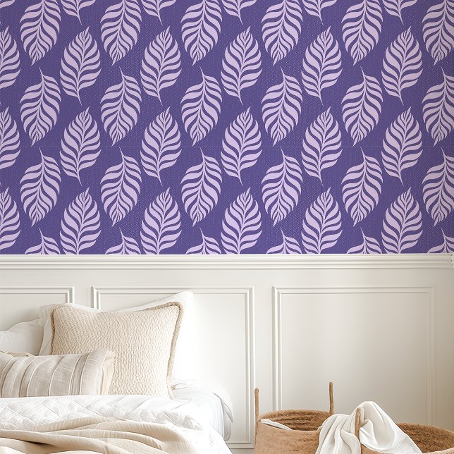 Papel Pintado Patrón púrpura de hojas tropicales (Subido por el creador)