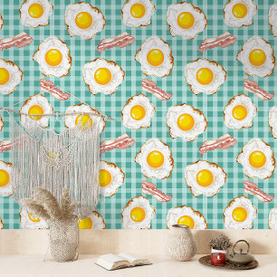 Papel Pintado Patrón Quirky Bacon y Huevos
