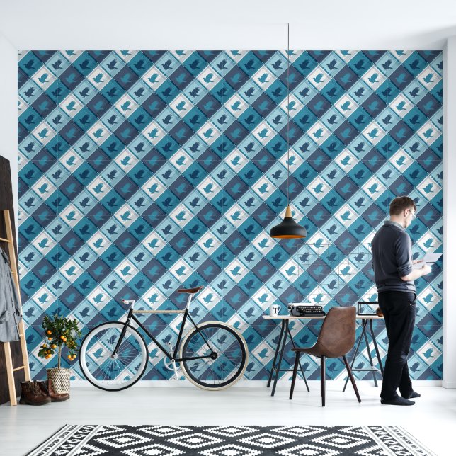 Papel Pintado Patrón RAVENCLAW™ Tartán (Sala de estar)