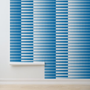 Papel Pintado Patrón rayado azul blanco