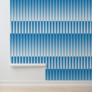 Papel Pintado Patrón rayado azul blanco
