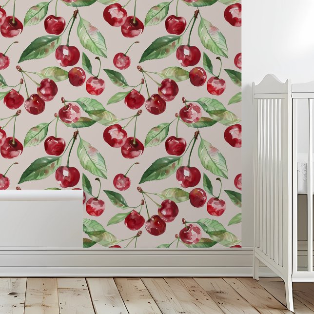 Papel Pintado Patrón Rojo Cereza Caprichoso (Subido por el creador)