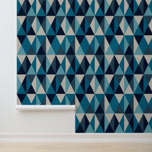 Papel Pintado Patrón rombólico geométrico geométrico azul blanco