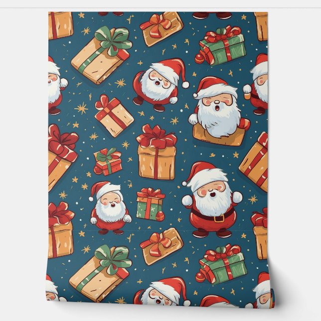 Papel Pintado Patrón Santa de navidades (Desenrollar)