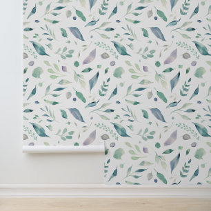 Papel Pintado Patrón simple de hojas botánicas