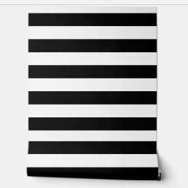 Papel Pintado Patrón simple de rayas blancas y negras
