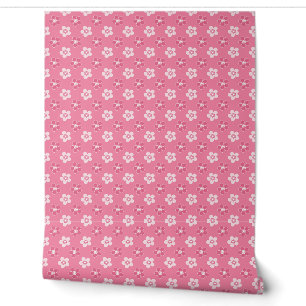 Papel Pintado patrón simple floral sólido rosa retro pequeño flu