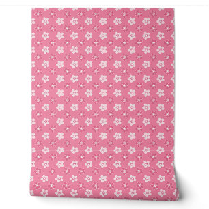 Papel Pintado patrón simple floral sólido rosa retro pequeño flu