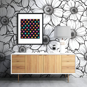 Papel Pintado Patrón sin soldadura de color negro y blanco