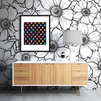 Papel Pintado Patrón sin soldadura de color negro y blanco
