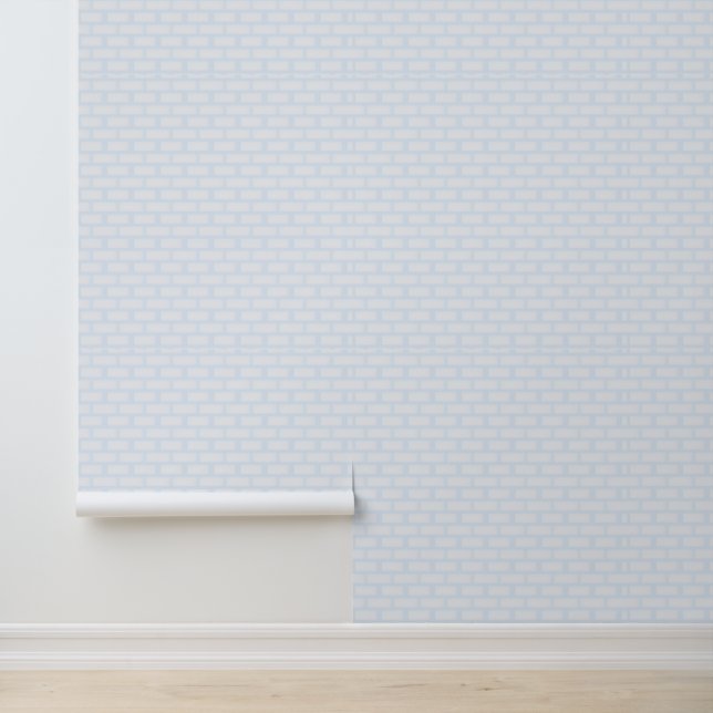 Papel Pintado Patrón suave de ladrillo azul pastel (Solicitud)