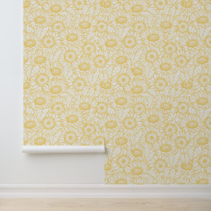 Papel Pintado Patrón Sunflower