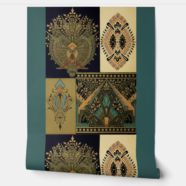 Papel Pintado Patrón textil Art Nouveau Christopher dresser (Desenrollar)
