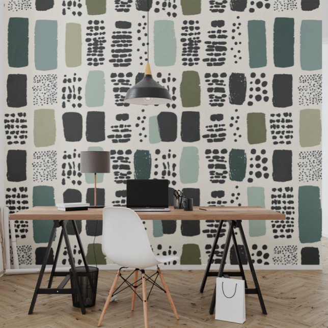 Papel Pintado Patrón verde, beige y negro de moda (Subido por el creador)