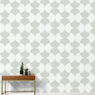 Papel Pintado Patrón verde de sabio de los círculos geométricos