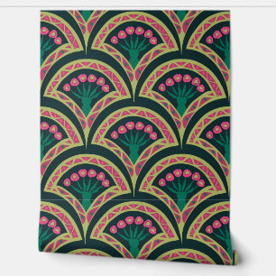Papel Pintado patrón verde en forma de cáscara