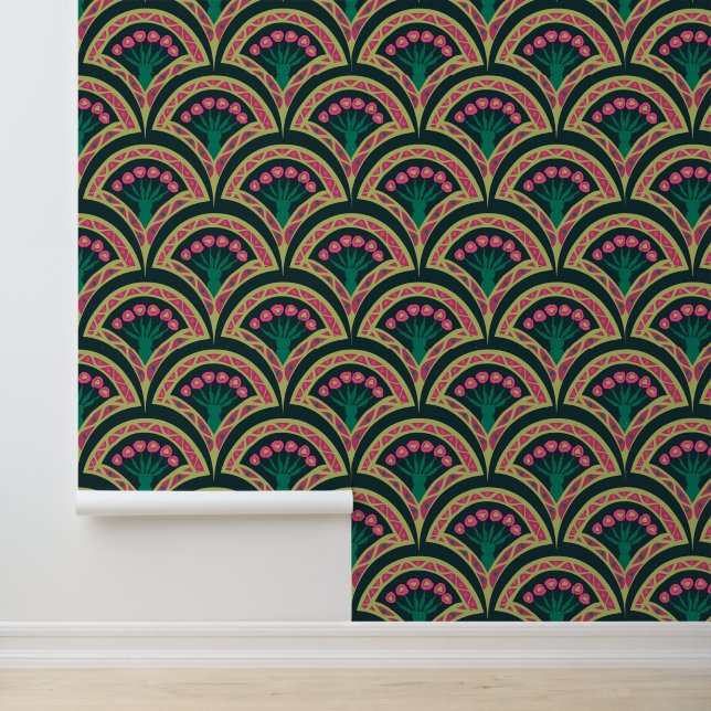 Papel Pintado patrón verde en forma de cáscara (Solicitud)