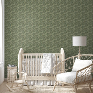 Papel Pintado Patrón verde esmeralda y oro Art Deco