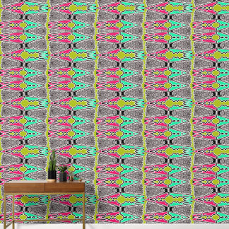 Papel Pintado Patrón vibrante de arte popular geométrico floral