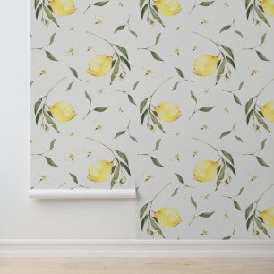 Papel Pintado Patrón vibrante de fruta de limón
