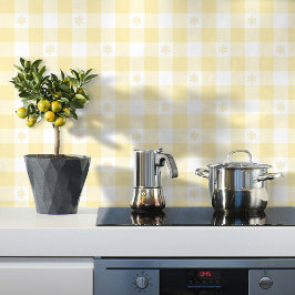 Papel Pintado Patrón Vichy Gingham amarillo Mellow