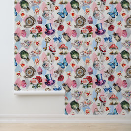 Papel Pintado Patrón Victoriano de Acuarela de Fantasía Capricho