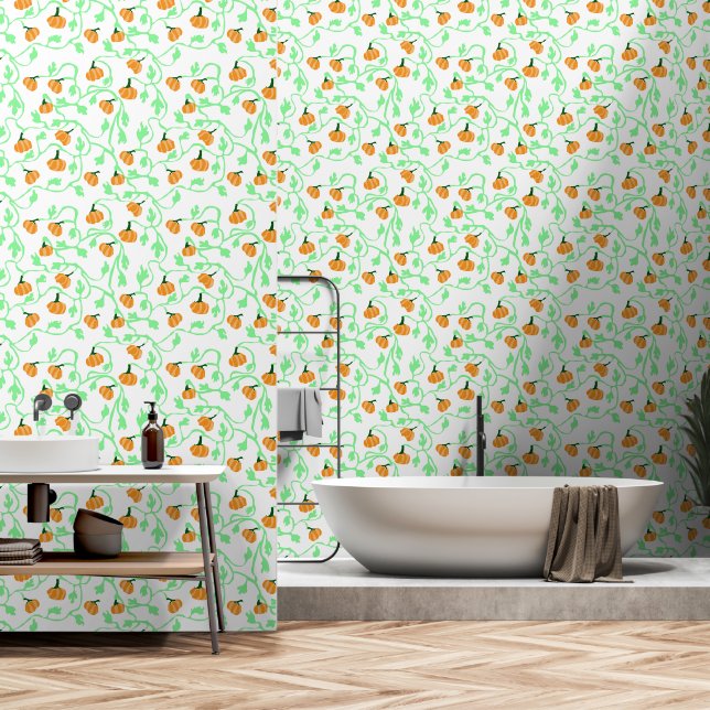 Papel Pintado Patrón Vines de Calabaza (Baño)