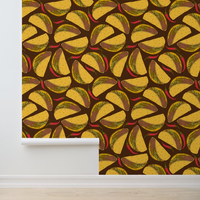 Papel Pintado Patronato de alimentos de tacos y pimientos de chi (Solicitud)