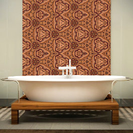 Papel Pintado Patrones ornamentales tallados en madera preciosa