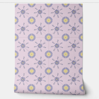 Papel Pintado pattern with blue and yellow flowers