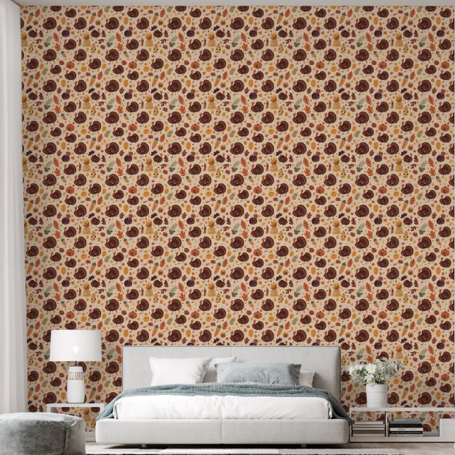 Papel Pintado Pavo de Acción de Gracias (Dormitorio)