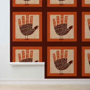Papel Pintado Pavo juguetón de Acción de Gracias de SlipperyJoe