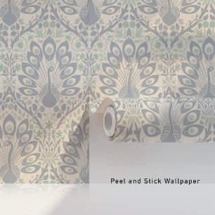 Papel Pintado Pavos Reales Etéreos Art Nouveau