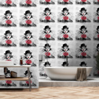 Payaso con pintura de arte Rosa