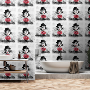Papel Pintado Payaso con pintura de arte Rosa