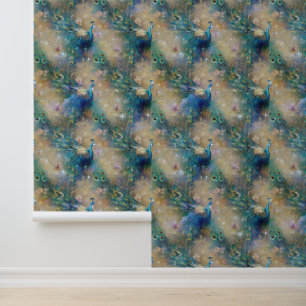 Papel Pintado Peacocks azules