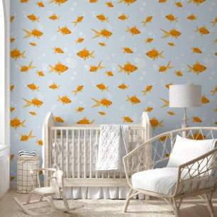 Papel Pintado Peces de oro finos nadando en aguas Neutrales