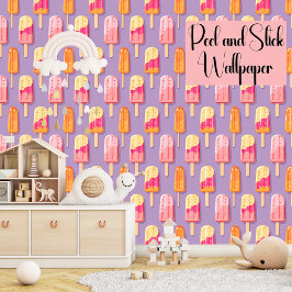 Papel Pintado Peel & Stick Popsicle Summer Ice Cream Girly