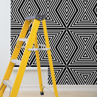 Papel Pintado Pegar y despegar diamantes de rayas modernas negra