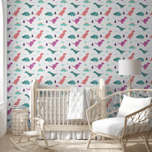Papel Pintado Pegatinas para habitación de bebé niña con dinosau