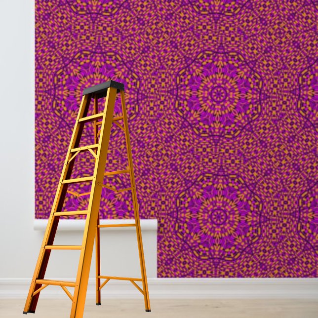 Papel Pintado Pelar y pegar círculos de mandala naranja negro ro (Subido por el creador)