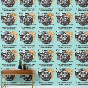 Papel Pintado Película de color y texto personalizado
