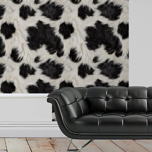 Papel Pintado Pelo de vaca manchas blancas negras
